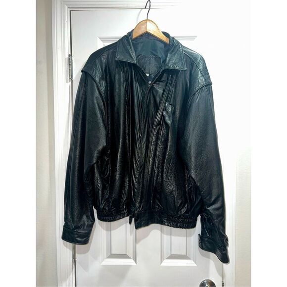 Black Leather Bomber size XL | excellent Condition| Soft leather - Picture 2 of 7